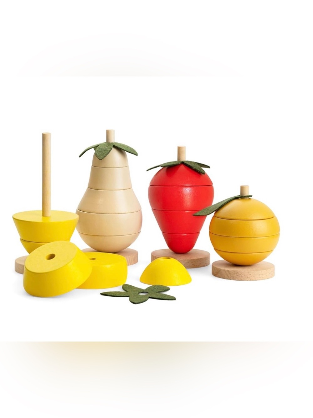 Nestled Nurture Wooden Fruit Stacking Toys #K2